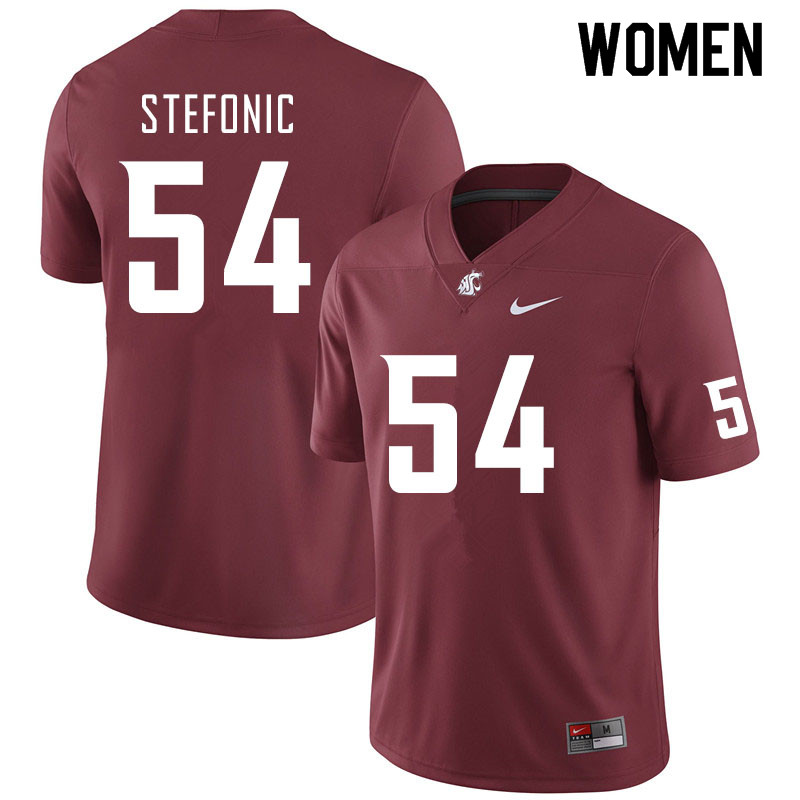 Women #54 Sky Stefonic Washington State Cougars College Football Jerseys Sale-Crimson